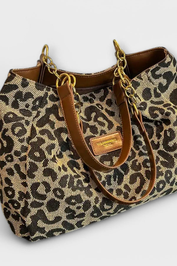 Olivia - Bolsa Tote de Lona Estampa Onça