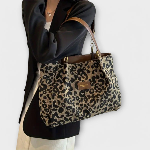 Olivia - Bolsa Tote de Lona Estampa Onça