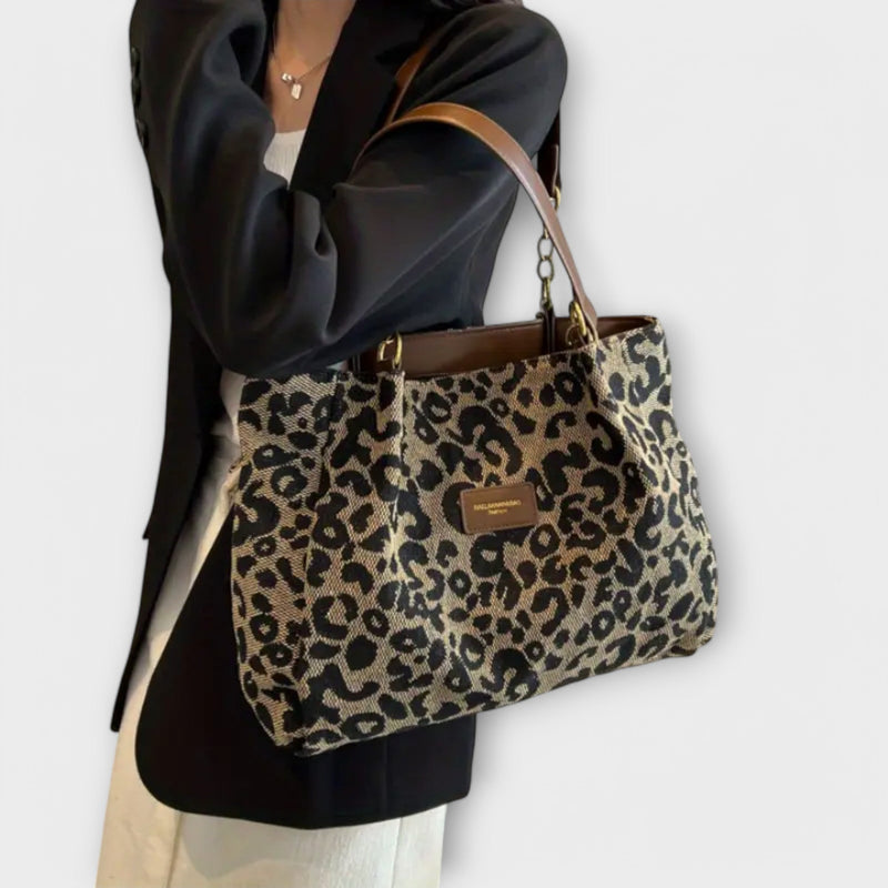 Olivia - Bolsa Tote de Lona Estampa Onça