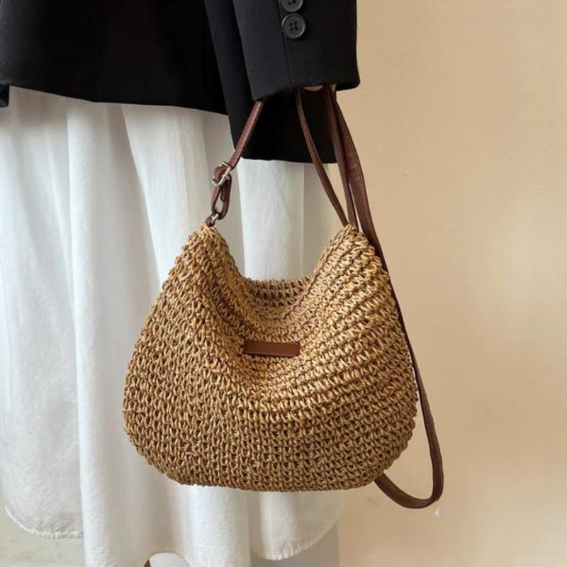 Mary - Bolsa Transversal Retrô de Palha Sling