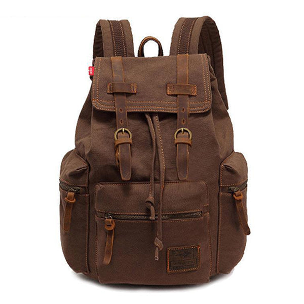Jackson™ - Mochila Vintage com Múltiplos Bolsos e Aba