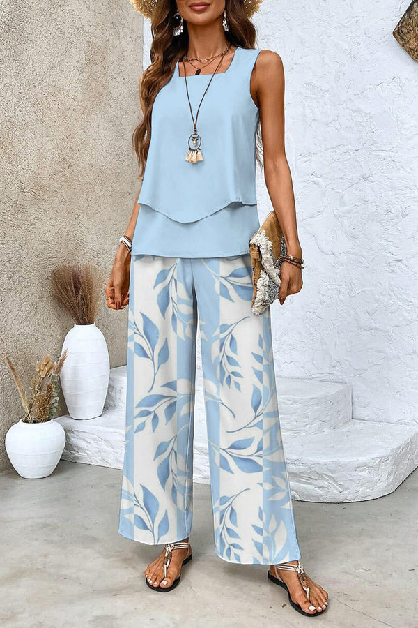 Alba | Conjunto Estiloso de Blusa Floral e Calça
