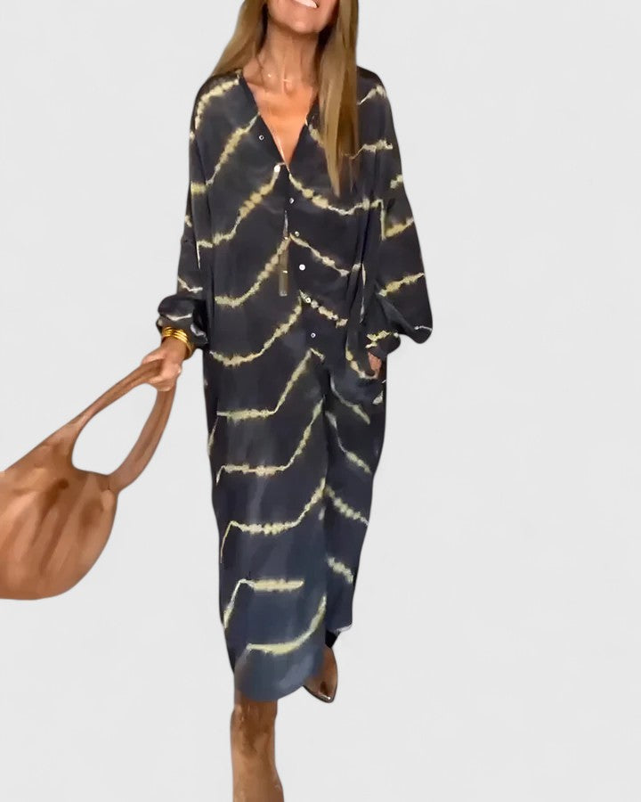 Amelie™ | Vestido Longo Listrado Boho Elegante