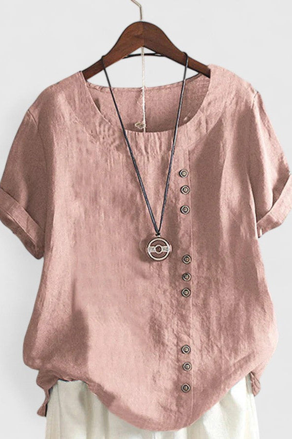 Elisavie | Blusa Confortável de Manga Curta