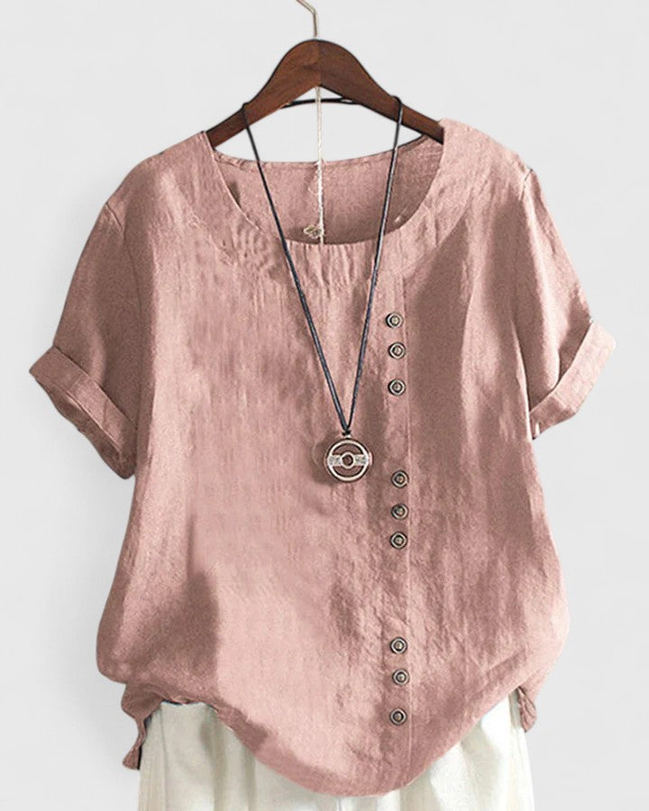 Elisavie | Blusa Confortável de Manga Curta