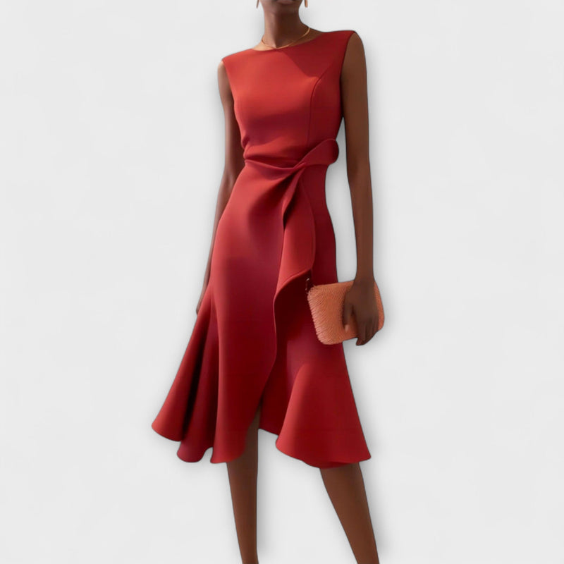 Juliette – Vestido Midi Assimétrico com Drapeado