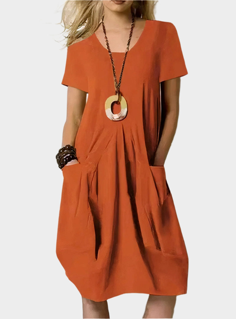 Vestido Longo Arejado com Bolsos