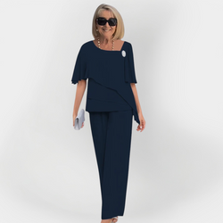 Conjunto Duplo Elegante de Blusa e Calças