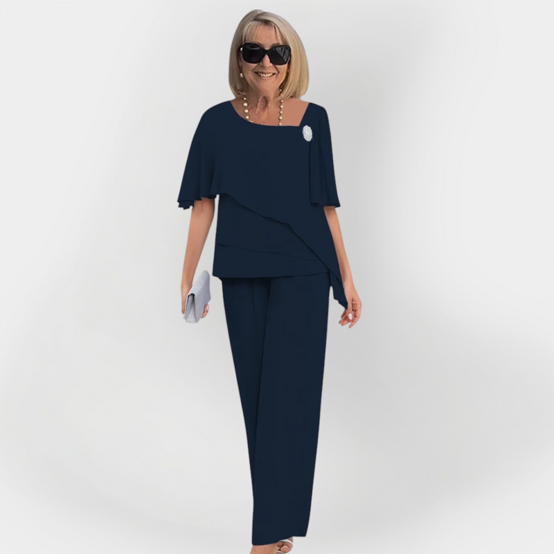 Conjunto Duplo Elegante de Blusa e Calças