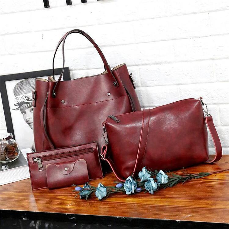 LUISE™ | Conjunto de 4 Bolsas Vintage Feitas de Couro Ecológico