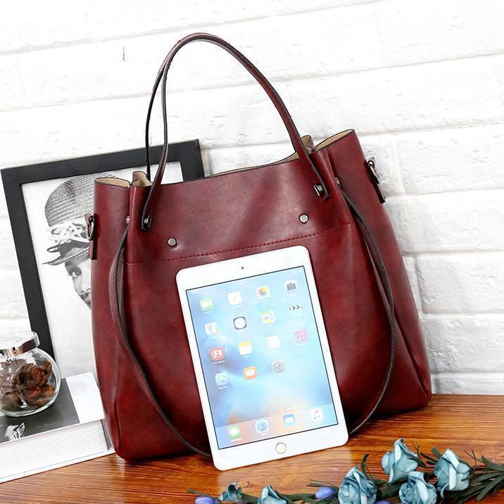 LUISE™ | Conjunto de 4 Bolsas Vintage Feitas de Couro Ecológico