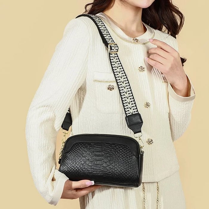 Olivia™ Elegante Encanto | Bolsa Mini Transversal com Estampa Croco