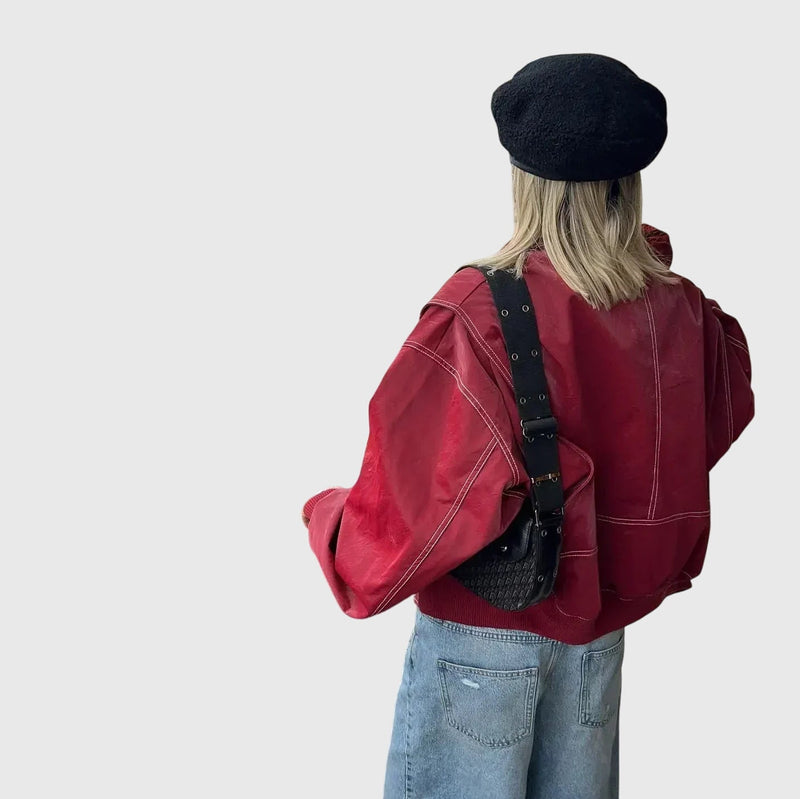 Faye™ - Jaqueta de Couro Oversized