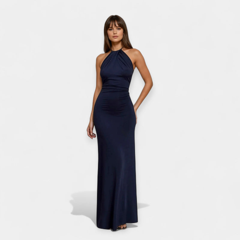 Vestido Maxi com Laço no Pescoço