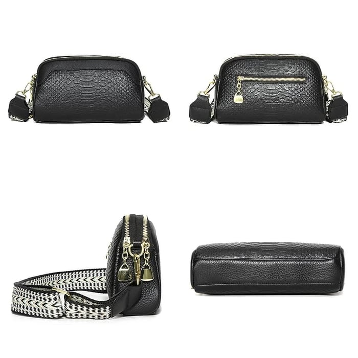 Olivia™ Elegante Encanto | Bolsa Mini Transversal com Estampa Croco