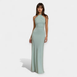 Vestido Maxi com Laço no Pescoço