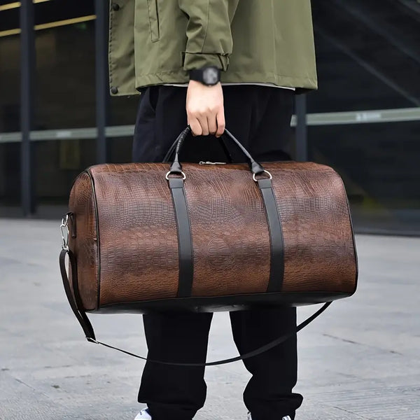 Lucas™ - Bolsa de Viagem com Estampa Vintage de Crocodilo