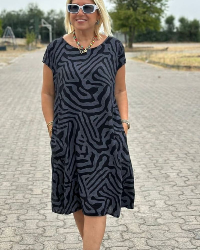 Despoina | Vestido de verão com decote redondo e design bonito