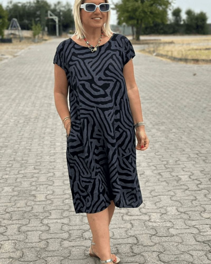 Despoina | Vestido de verão com decote redondo e design bonito