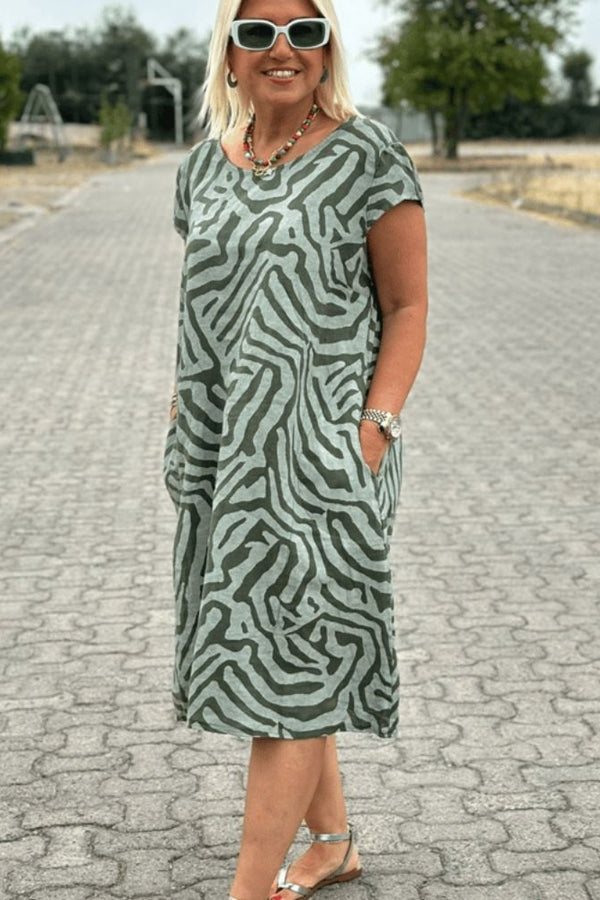 Despoina | Vestido de verão com decote redondo e design bonito