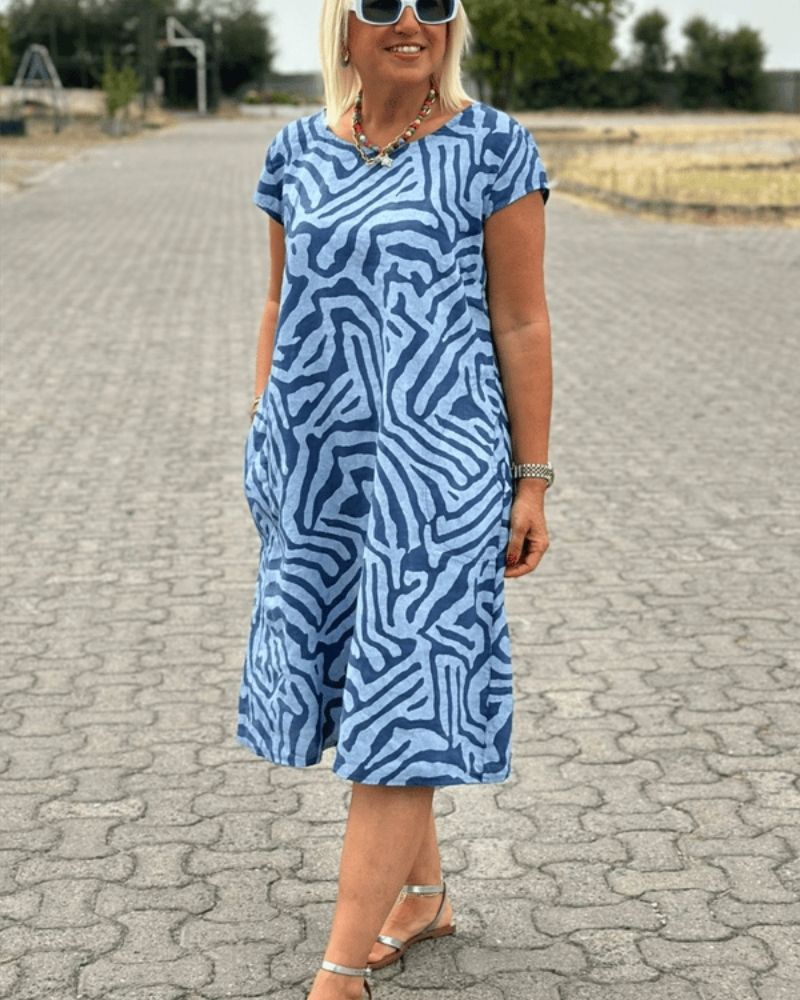 Despoina | Vestido de verão com decote redondo e design bonito
