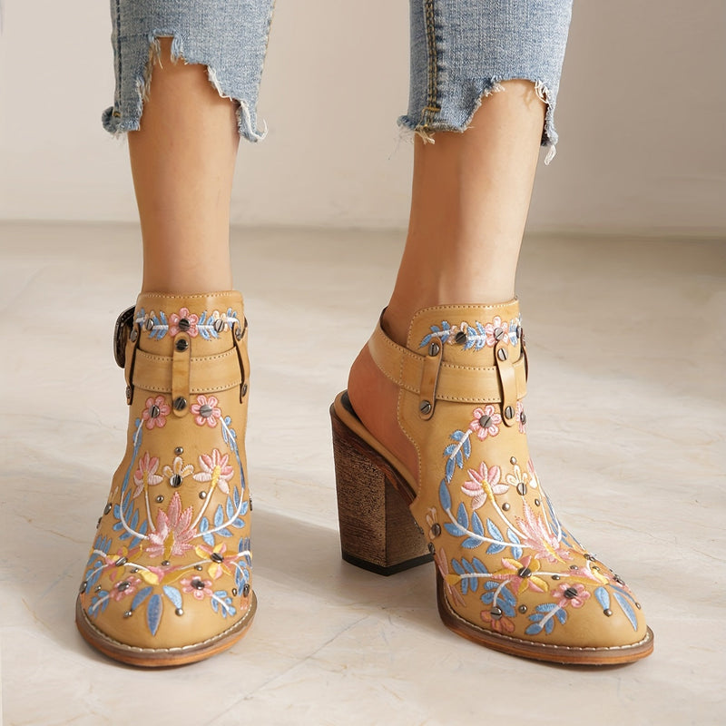 Rosine | Botas Vintage Florais de Tornozelo