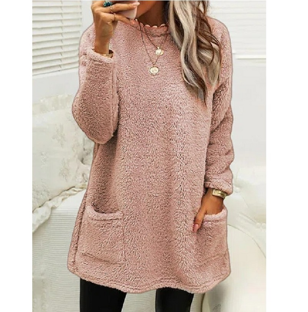 Lucy - Suéter Longo de Lã Fleece