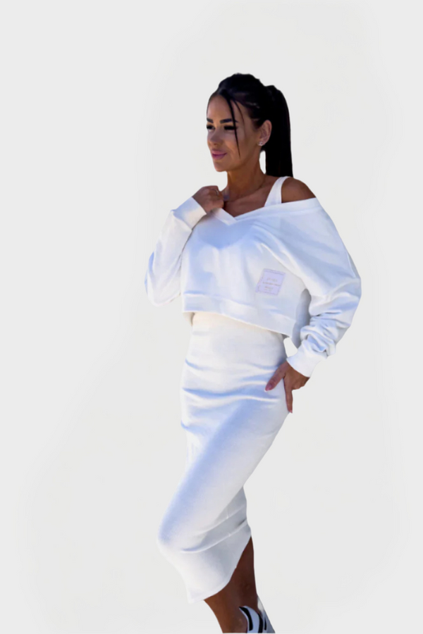 Conjunto de Verão com Moletom com Capuz e Vestido para Conforto e Estilo