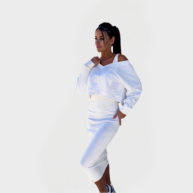 Conjunto de Verão com Moletom com Capuz e Vestido para Conforto e Estilo