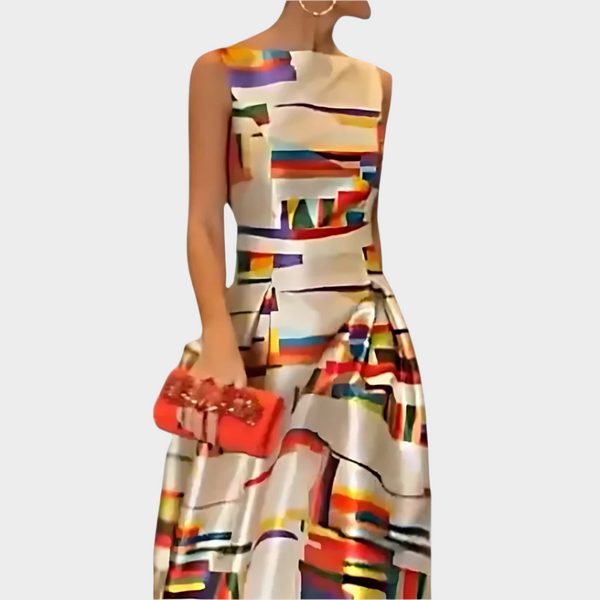 Vestido Maxi com Sensação Linear e Textura Brilhante