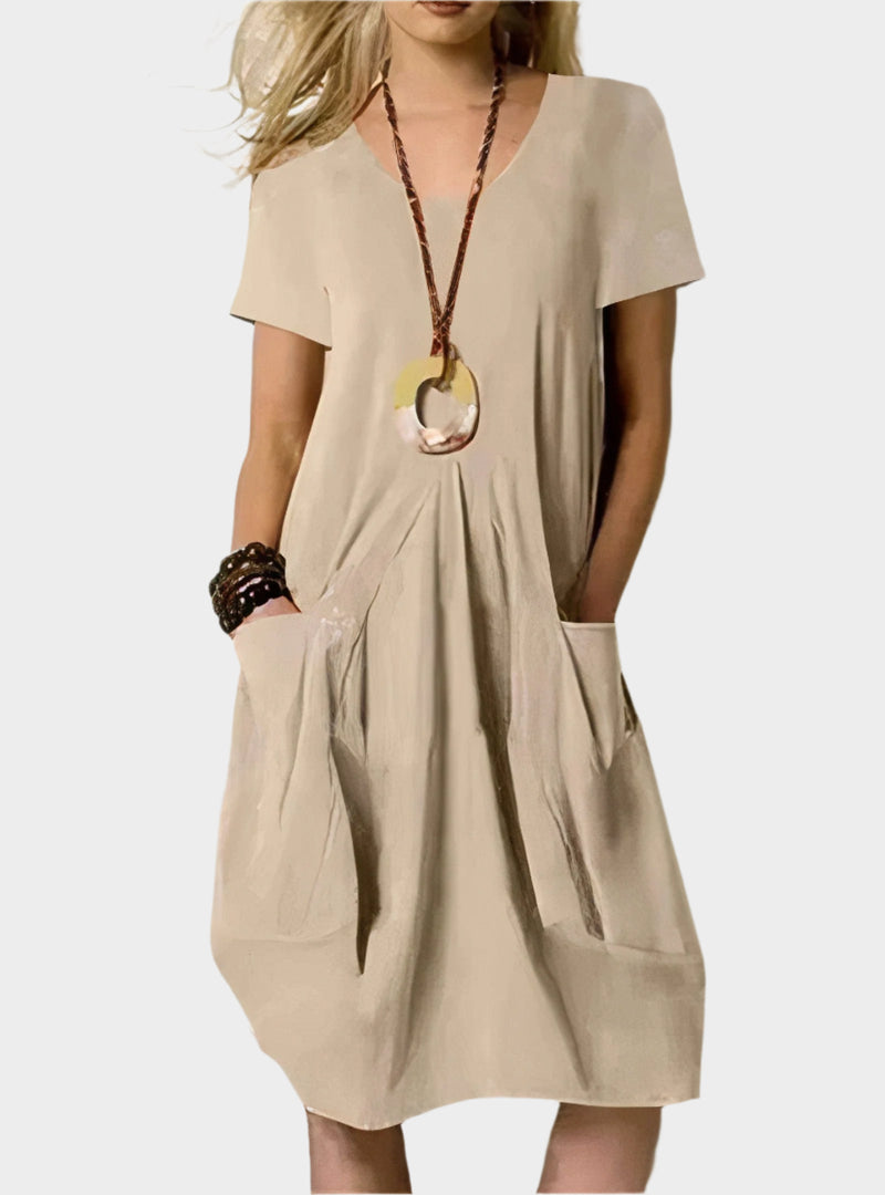 Vestido Longo Arejado com Bolsos