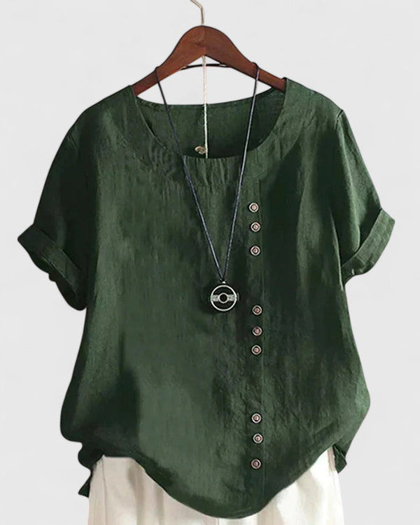 Elisavie | Blusa Confortável de Manga Curta
