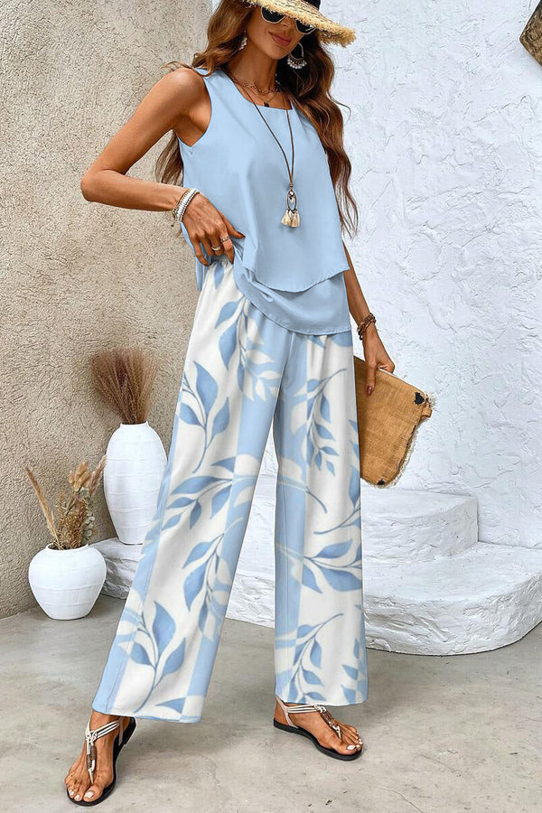 Alba | Conjunto Estiloso de Blusa Floral e Calça