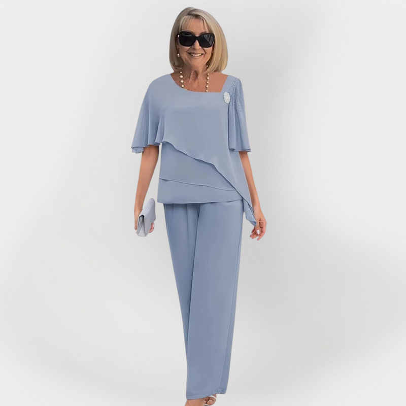 Conjunto Duplo Elegante de Blusa e Calças