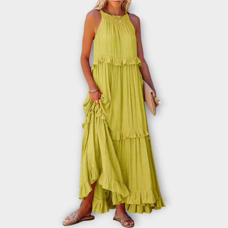 Vestido com Alças Finas e Linha Elegante