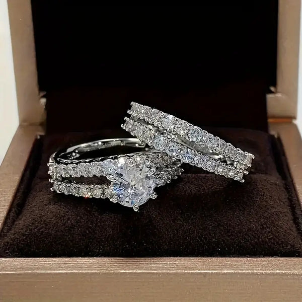 Conjunto de Anéis Brilho Eterno | Ouro