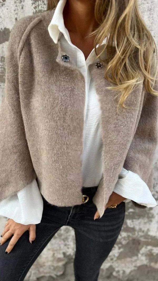 Amalia - Cardigan de Manga Longa com Gola Redonda