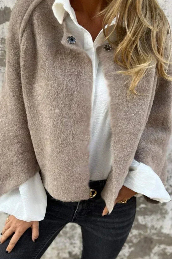 Amalia - Cardigan de Manga Longa com Gola Redonda