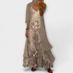 Bryleigh | Conjunto de Vestido Longo Elegante em Duas Peças