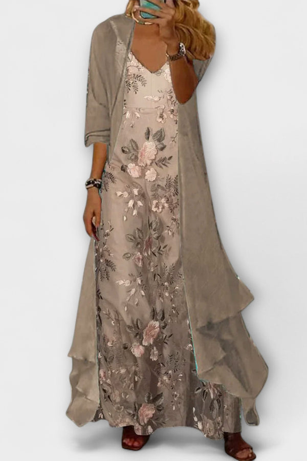 Bryleigh | Conjunto de Vestido Longo Elegante em Duas Peças