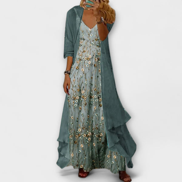 Bryleigh | Conjunto de Vestido Longo Elegante em Duas Peças