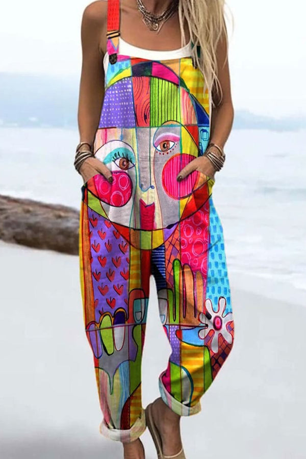 Macacão Feminino - Estampa Floral Vintage, Conforto e Estilo com Pernas Largas