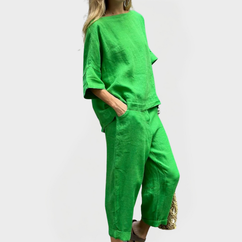 Conjunto de Vestido com Padrões Naturais