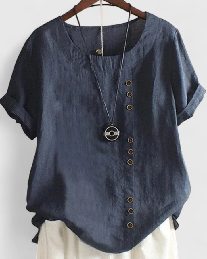 Elisavie | Blusa Confortável de Manga Curta