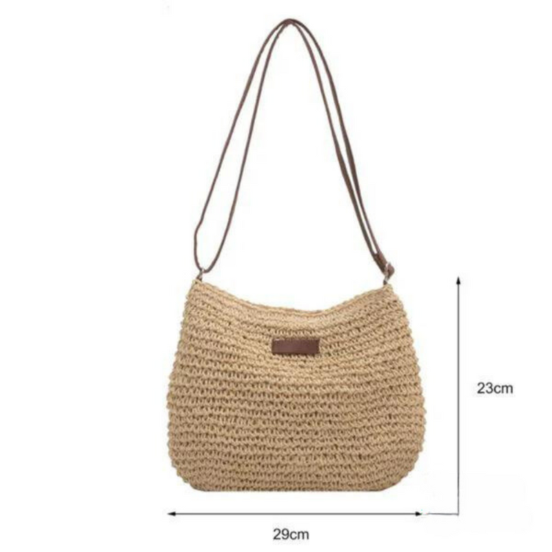 Mary - Bolsa Transversal Retrô de Palha Sling
