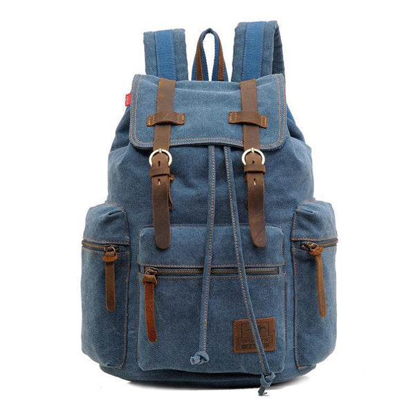 Jackson™ - Mochila Vintage com Múltiplos Bolsos e Aba