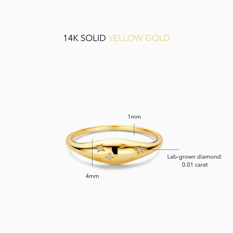 Anel Dome Diamante | Ouro
