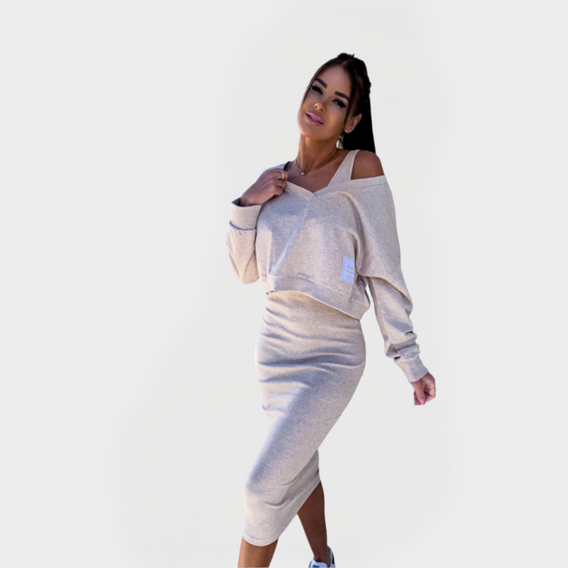Conjunto de Verão com Moletom com Capuz e Vestido para Conforto e Estilo