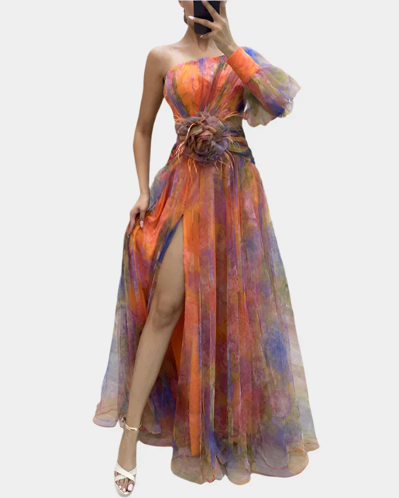 Vestido Romântico com Abertura