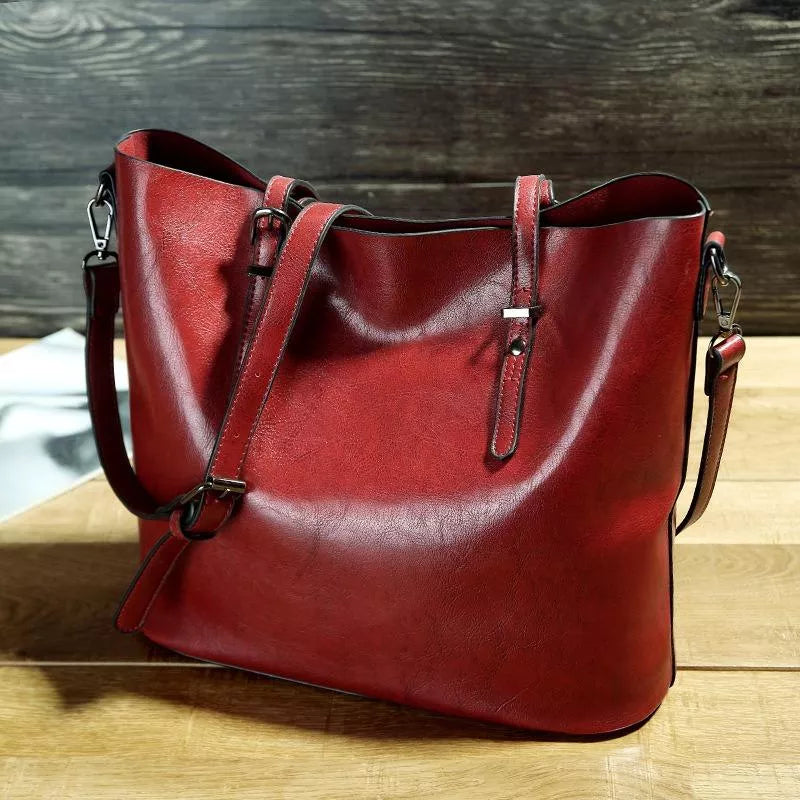 NICOLE™ | Bolsa de Ombro Vintage em Couro Sintético